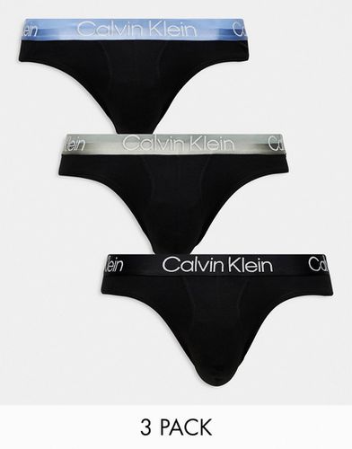 Modern Cotton - Lot de 3 boxers en coton stretch avec ceinture colorée - Calvin Klein - Modalova