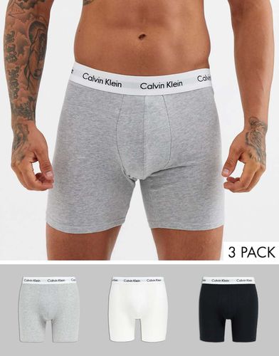 Cotton Stretch - Lot de 3 boxers - Noir, blanc et gris - Calvin Klein - Modalova