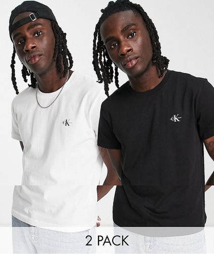 Lot de 2 t-shirts à logo emblématique - Noir/blanc - Calvin Klein Jeans - Modalova