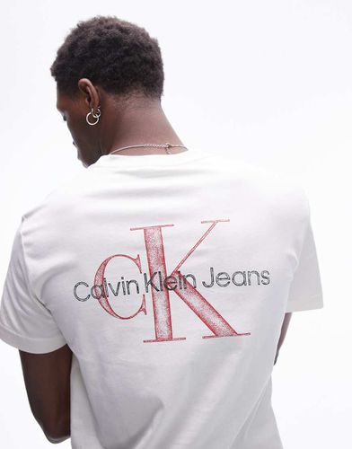 T-shirt à logo monogramme texturé dans le dos - Calvin Klein Jeans - Modalova