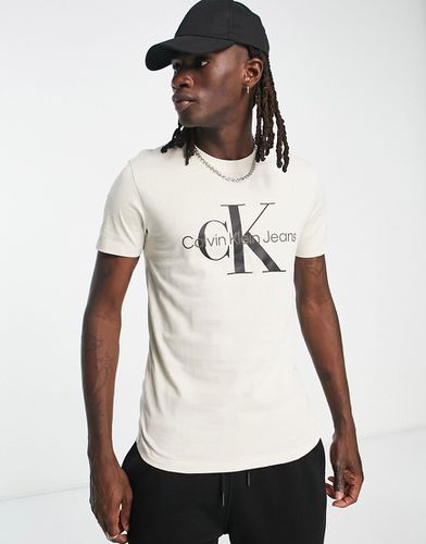 T-shirt ample à logo monogramme - Blanc cassé - Calvin Klein Jeans - Modalova