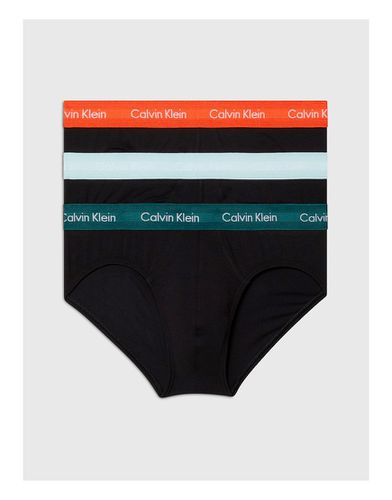 Lot de 3 slips en coton stretch absorbant avec ceinture colorée - Calvin Klein - Modalova