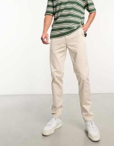 Pantalon chino slim satiné - Beige - Calvin Klein - Modalova