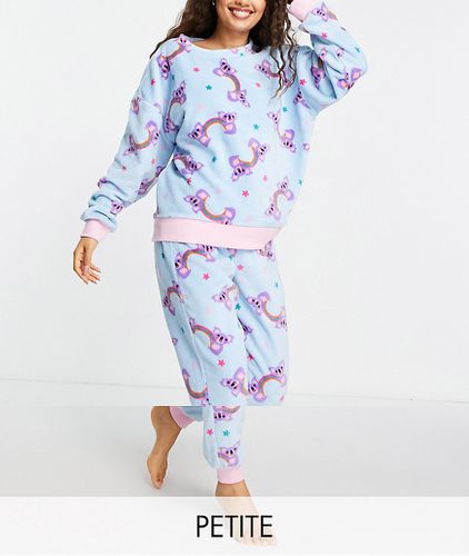 Petite - Ensemble de pyjama en polaire à imprimés koala et arc-en-ciel - Chelsea Peers - Modalova