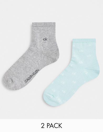 CK - Getcvhen - Lot de 2 paires de chaussettes en coton - Vert - PINK - Calvin Klein - Modalova