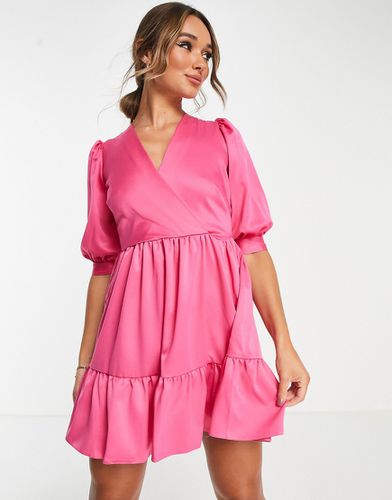 Robe babydoll cache-caur courte - vif - Closet London - Modalova