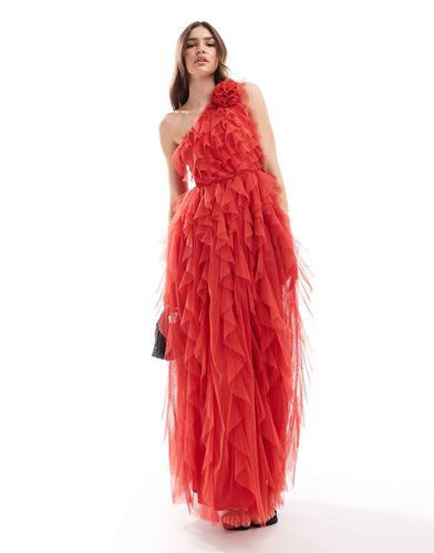 Robe longue en tulle de qualité supérieure avec volants style cascade - Anaya - Modalova