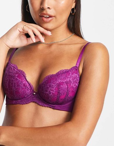 Planet - Soutien-gorge pigeonnant sensuel en dentelle et nylon mélangé - PURPLE - Ann Summers - Modalova