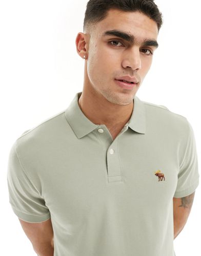 Polo en piqué avec logo emblématique - clair - Abercrombie & Fitch - Modalova