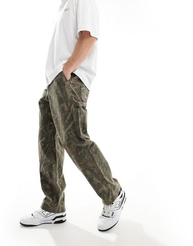 Pantalon camouflage de travail ample à imprimé feuilles coupe sport - foncé - Abercrombie & Fitch - Modalova
