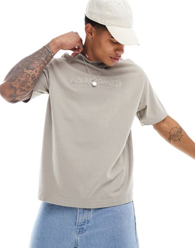 T-shirt à logo brodé tendance - Beige - Abercrombie & Fitch - Modalova