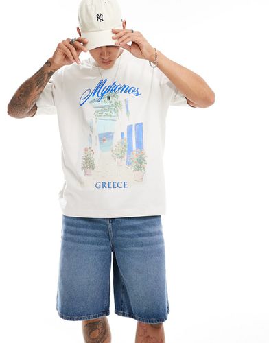 T-shirt avec imprimé destination luxueuse - Crème - Abercrombie & Fitch - Modalova