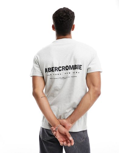 T-shirt oversize avec logo au dos et sur la poitrine - chiné - Abercrombie & Fitch - Modalova