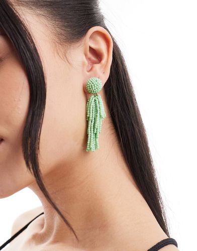 Boucles d'oreilles à houppe en perles - menthe - Accessorize - Modalova