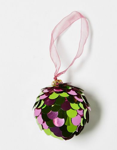 Boule de Noël à sequins - Vert et violet - Accessorize - Modalova