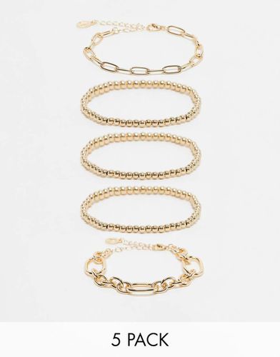 Lot de 5 bracelets chaîne - Accessorize - Modalova