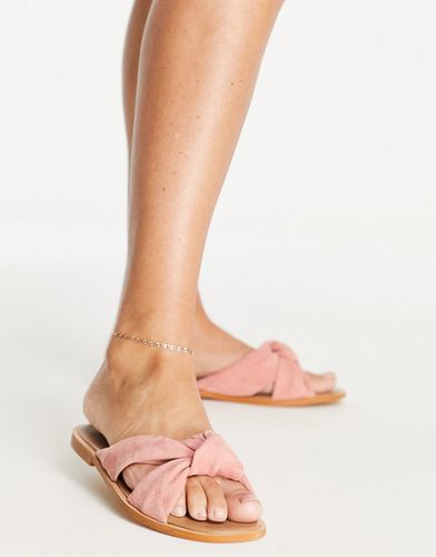 Sandales plates torsadées en cuir - Blush - Accessorize - Modalova