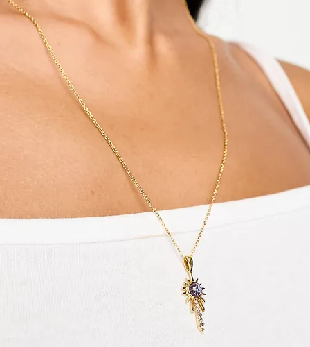Z - Collier en plaqué or avec pendentif soleil en opale fantaisie - Accessorize - Modalova