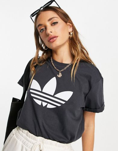 S Aerobic' - T-shirt à manches retroussées avec trèfle - Adidas Originals - Modalova