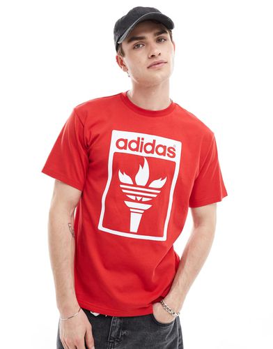 T-shirt à imprimé flamme olympique - Adidas Originals - Modalova