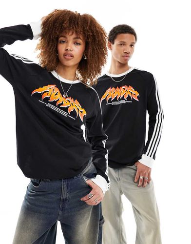 Top unisexe à manches longues et imprimé flammes - Adidas Originals - Modalova