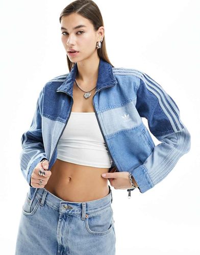 X Ksenia Schnaider - Haut de survêtement en denim effet patchwork - Adidas Originals - Modalova