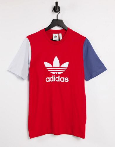 Adicolor - T-shirt coupe boyfriend avec logo effet color block - adidas Originals - Modalova