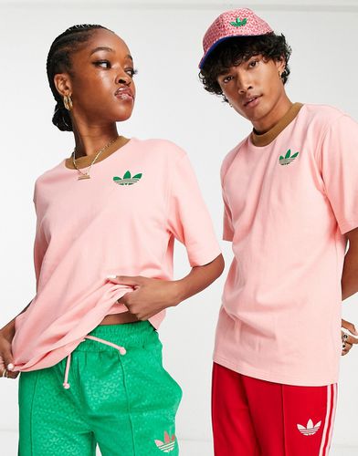 Adicolor - T-shirt unisexe à grand logo trèfle style années 70 - Adidas Originals - Modalova