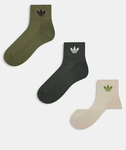 Adicolor Trefoil - Lot de 3 paires de chaussettes - Kaki/beige - Adidas Originals - Modalova