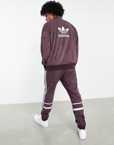 Adicolor - Veste de survêtement en imitation daim à trois bandes - Bordeaux - Adidas Originals - Modalova