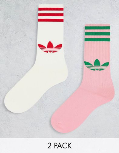 Adicolor - Lot de 2 paires de chaussettes montantes unisexe style années 70 - Multicolore - Adidas Originals - Modalova