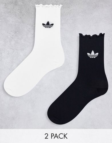 Lot de 2 paires de chaussettes à volants - et blanc - Adidas Originals - Modalova