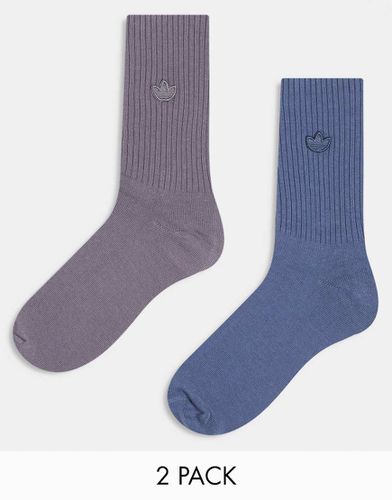 Lot de 2 paires de chaussettes - Bleu et violet - Adidas Originals - Modalova