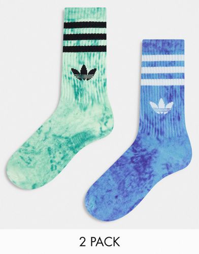 Lot de 2 paires de chaussettes effet tie-dye - Vert/bleu - Adidas Originals - Modalova
