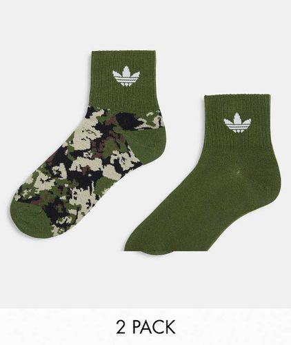 Lot de 2 paires de socquettes camouflage - Kaki - Adidas Originals - Modalova