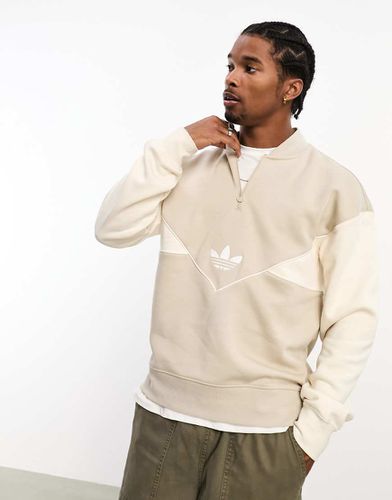 Next - Sweat à col zippé et logo poitrine - Beige multicolore - Adidas Originals - Modalova