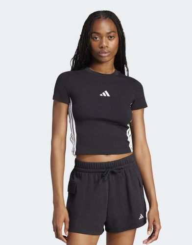 Essentials - T-shirt raccourci ajust  3 bandes - /blanc - Adidas Performance - Modalova