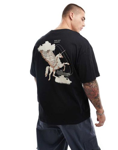 T-shirt oversize avec imprimé Defiance » et cheval au dos - Adpt - Modalova