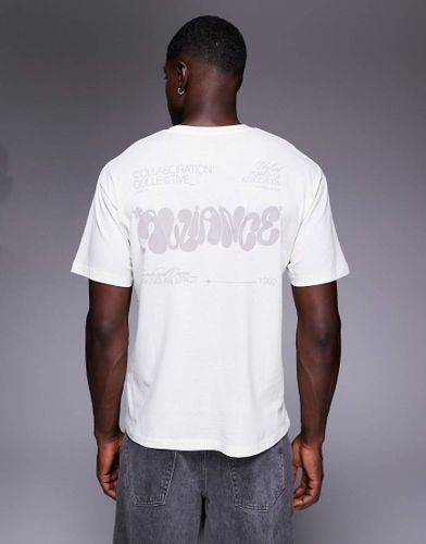 T-shirt oversize avec inscription Alliance  au dos - Crme - Adpt - Modalova