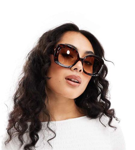 X ASOS DESIGN - Celestial - Lunettes de soleil carrées - Écaille de tortue foncé - Aire - Modalova