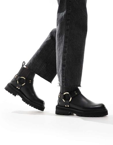 Maddie - Bottines de motard en cuir avec harnais - Allsaints - Modalova