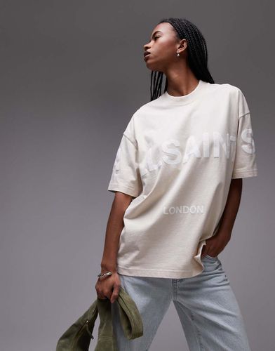 Biggy - T-shirt oversize avec logo ton sur ton - Taupe - Allsaints - Modalova