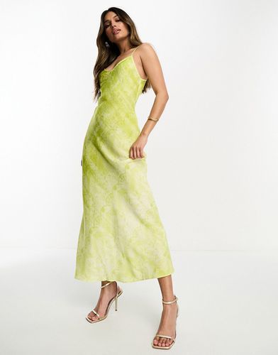 Bryony Estrella - Robe satinée mi-longue - Citron vert - Allsaints - Modalova