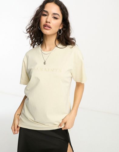 Pippa - T-shirt coupe boyfriend avec logo brodé - Écru - Allsaints - Modalova