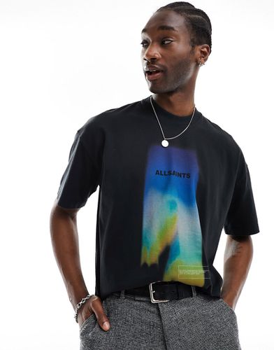 Prizm - T-shirt ras de cou à manches courtes avec imprimé dans le dos - délavé - Allsaints - Modalova