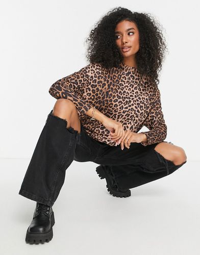 Rita - T-shirt oversize à manches longues et imprimé léopard - AllSaints - Modalova