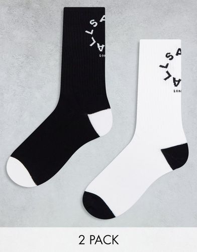 Tierra - Lot de 2 paires de chaussettes - Noir et blanc - Allsaints - Modalova