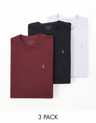 Tonic - Lot de 3 t-shirts ras de cou - Rouge, gris et noir - Allsaints - Modalova
