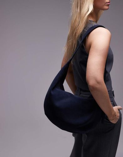 Sac porté épaule souple incurvé en daim - Bleu foncé - Arket - Modalova