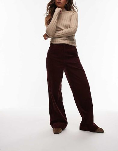 Pantalon ample en velours ctel avec taille ajuste - Bordeaux - Arket - Modalova